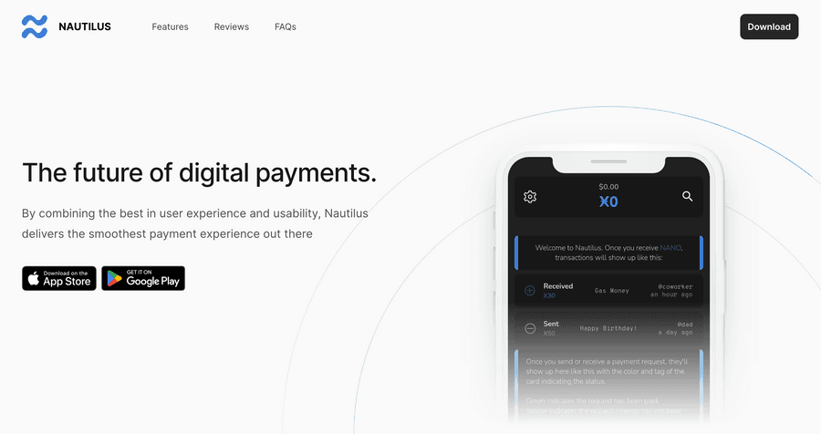 Nautilus wallet homepage: The future of digital payments