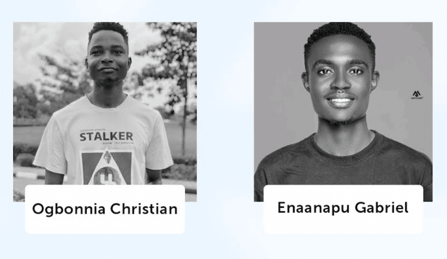 Portraits of Ogbonnia Christian and Enaanapu Gabriel