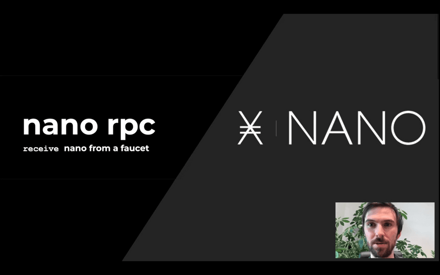 Video title card: nano rpc, receive nano from a faucet